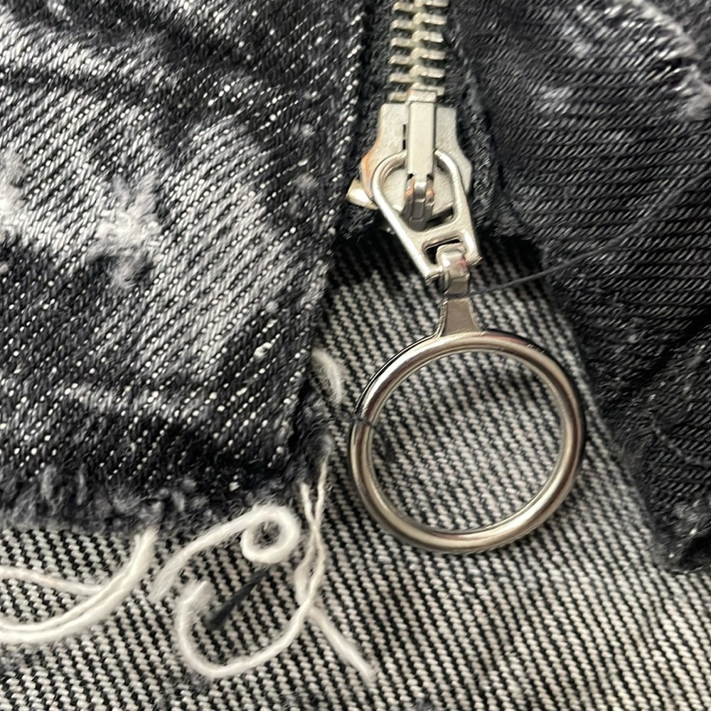 ZARA Distressed Mini Denim Skirt - Picture 6 of 12